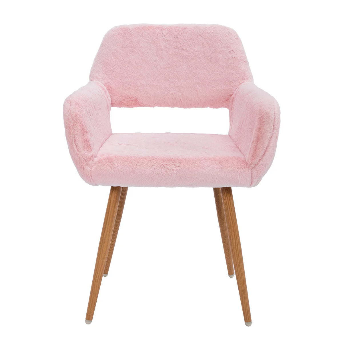 Faux Fur Dining Chairs with Steel Leg T494