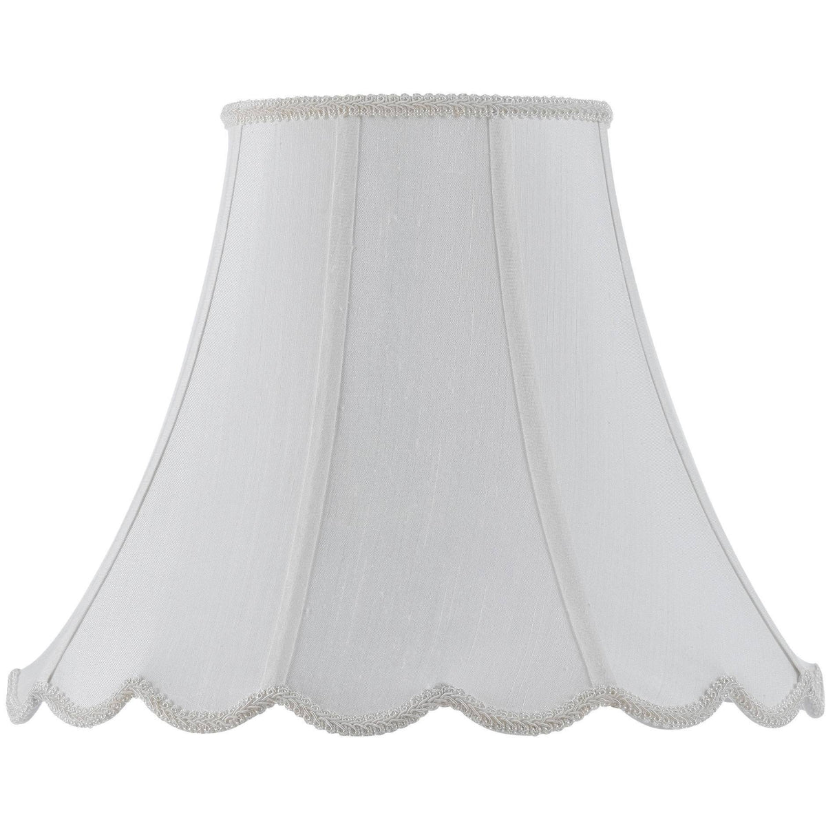 White 18x22 Vertical Piped Scallop Bell Shade Q400