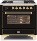 Glossy Black Dual Fuel Natural Gas Range O775289