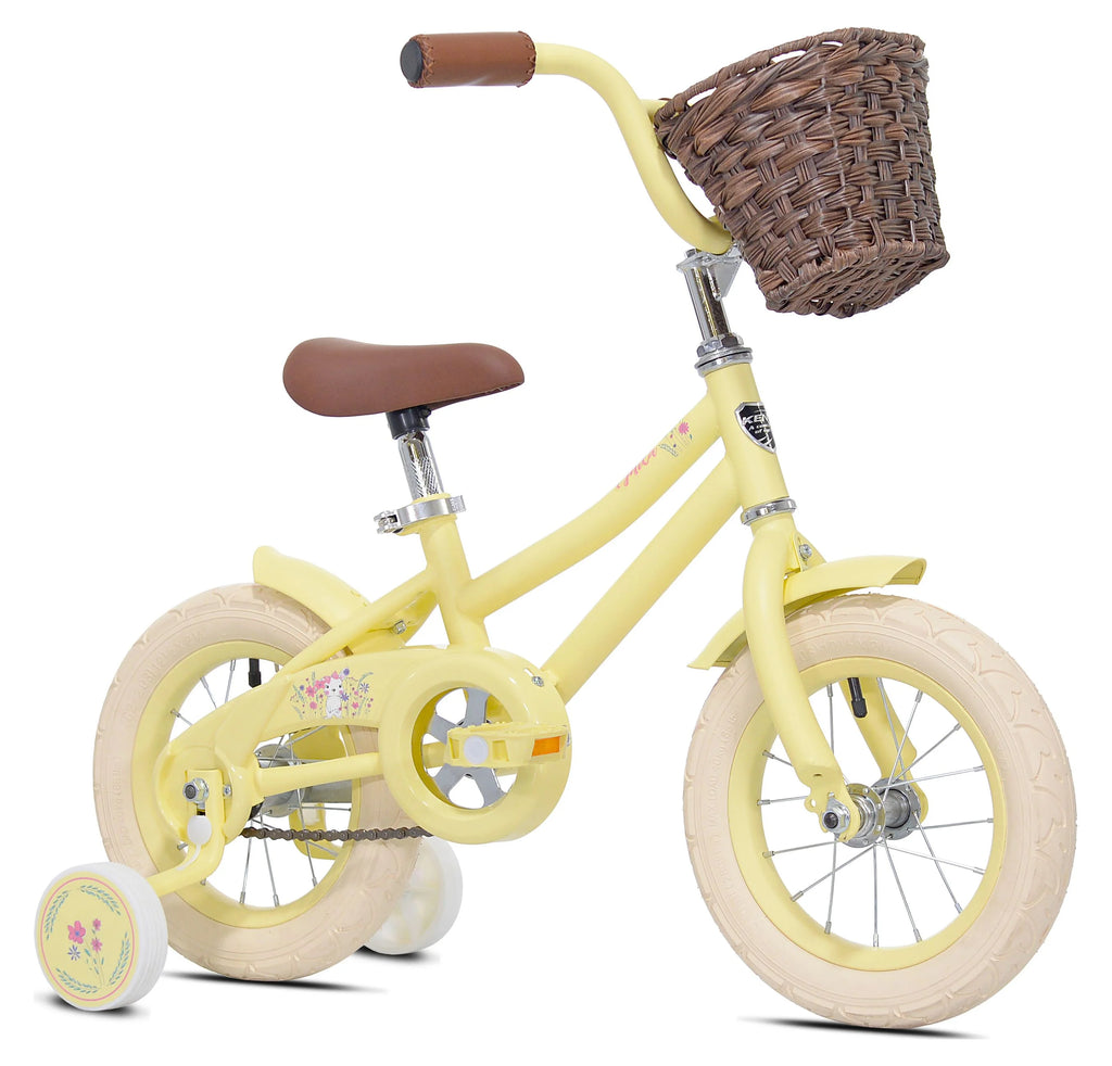 12 in. Pink Child Bicycle with Front Basket I18907