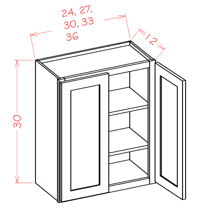 Grey 2 Doors 2 Shelves Wall Cabinet High-Density Fiberboard L18712