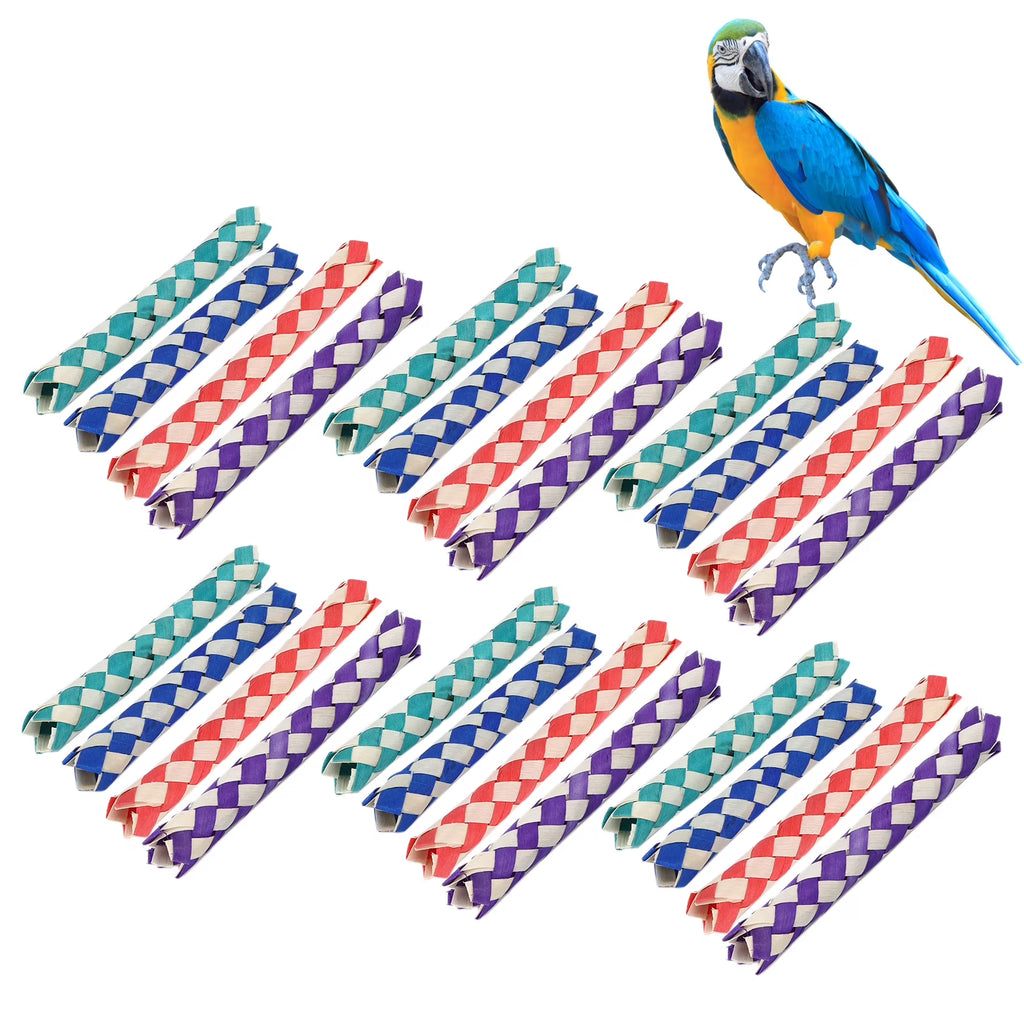 24pcs Chinese Bamboo Finger Trap, Birds Parrots Chew Toy, DIY Toy N6532