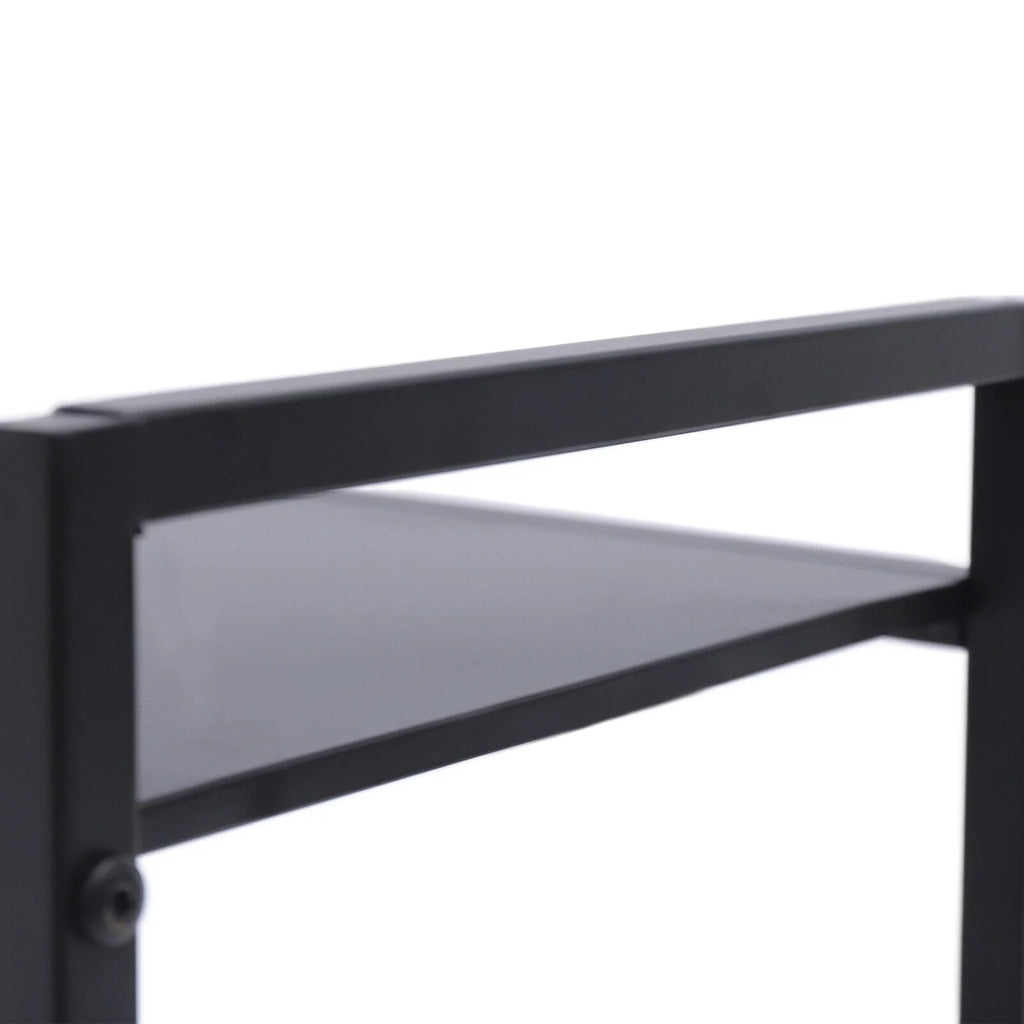 2Tier Computer Tower Stand with Lockable Wheels Black X729596