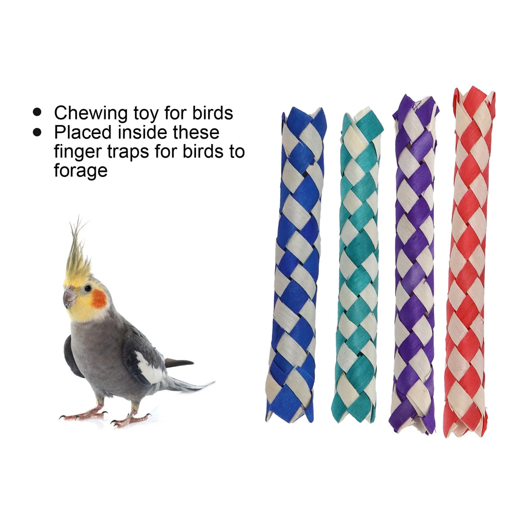 24pcs Chinese Bamboo Finger Trap, Birds Parrots Chew Toy, DIY Toy N6532