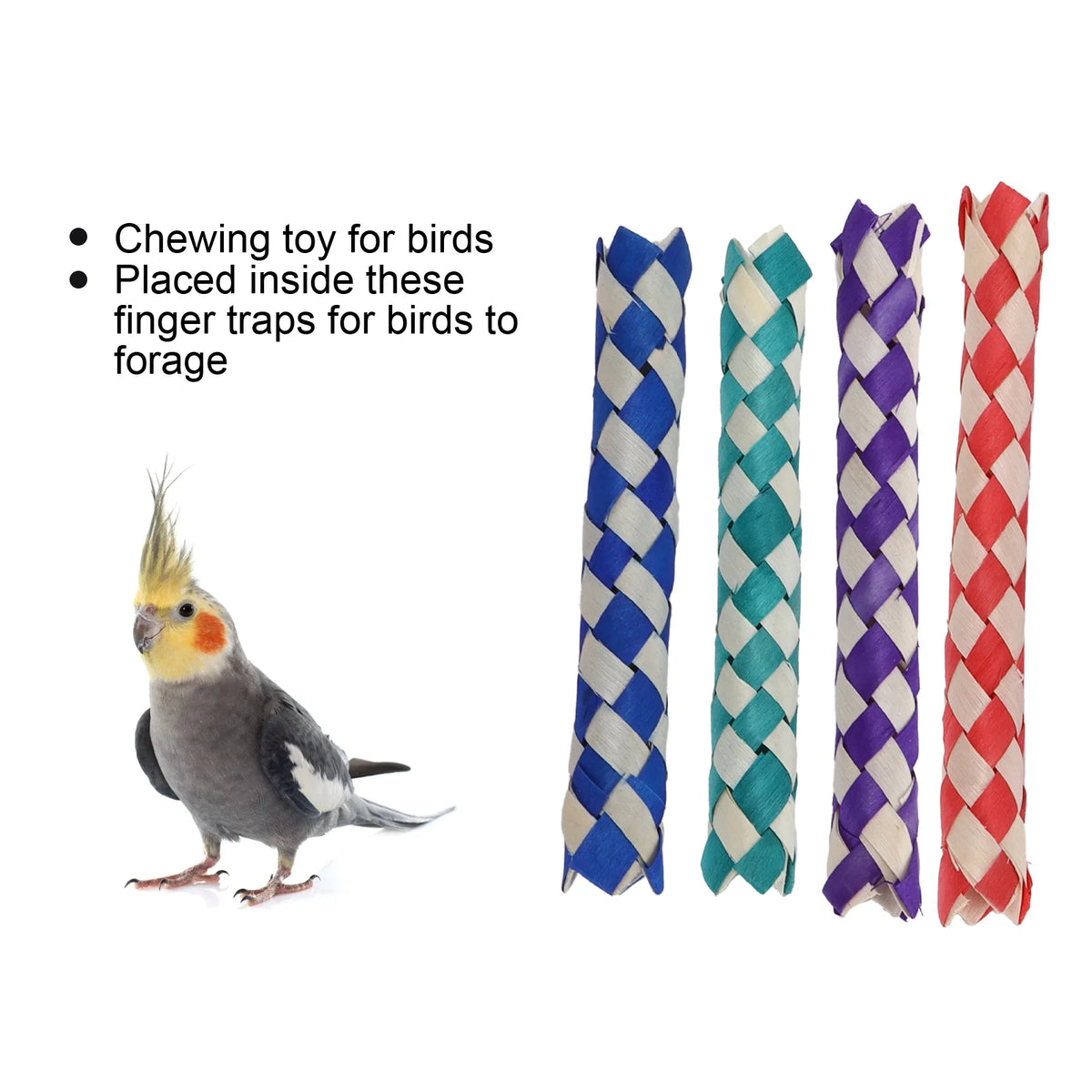 24pcs Chinese Bamboo Finger Trap, Birds Parrots Chew Toy, DIY Toy N6532