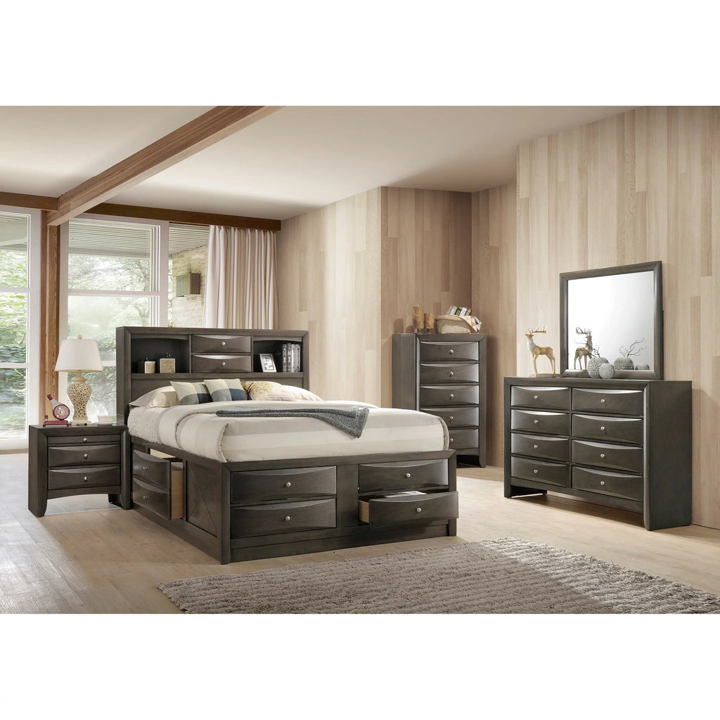Queen Size 6pc Solid Wood Bedroom Set W4136