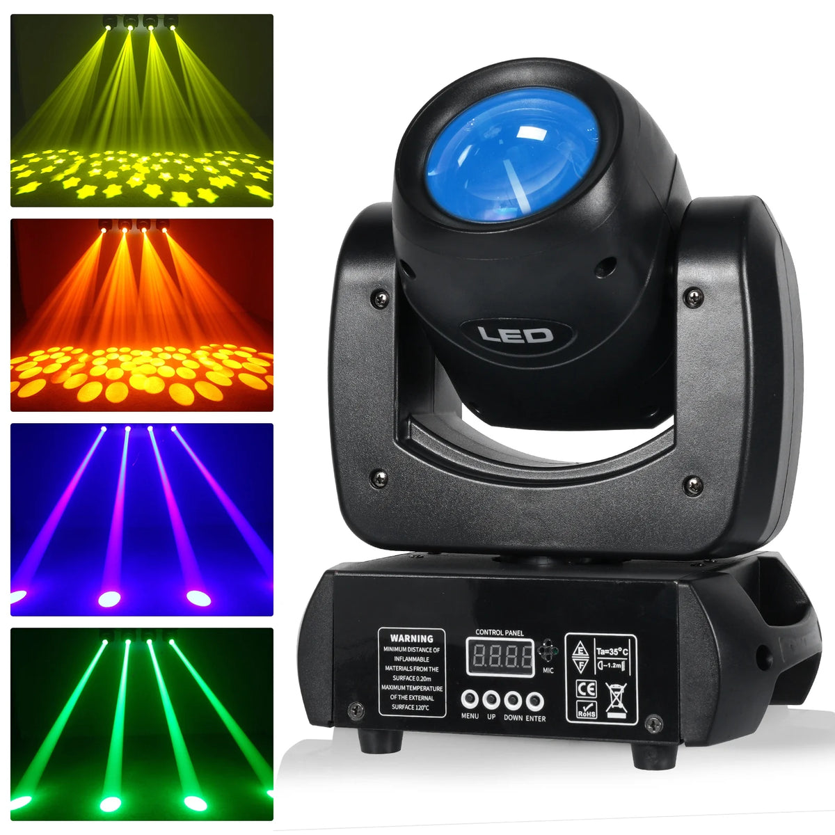 4pcs Stage Light with Flightcase, 18 Prism Beam Gobo Moving Head Light, COB LED DJ Lighting T1317