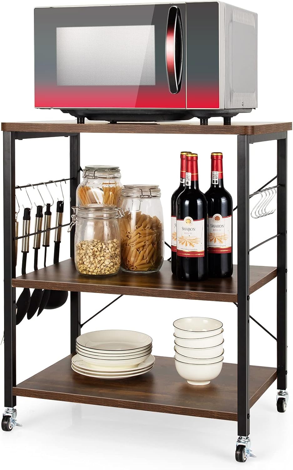 3-Tier Kitchen Baker’s Rack with 10 Hooks O3947