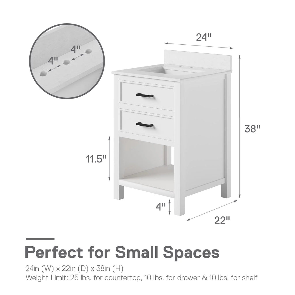 24 Inch Bathroom Vanity with Ceramic Sink X12194