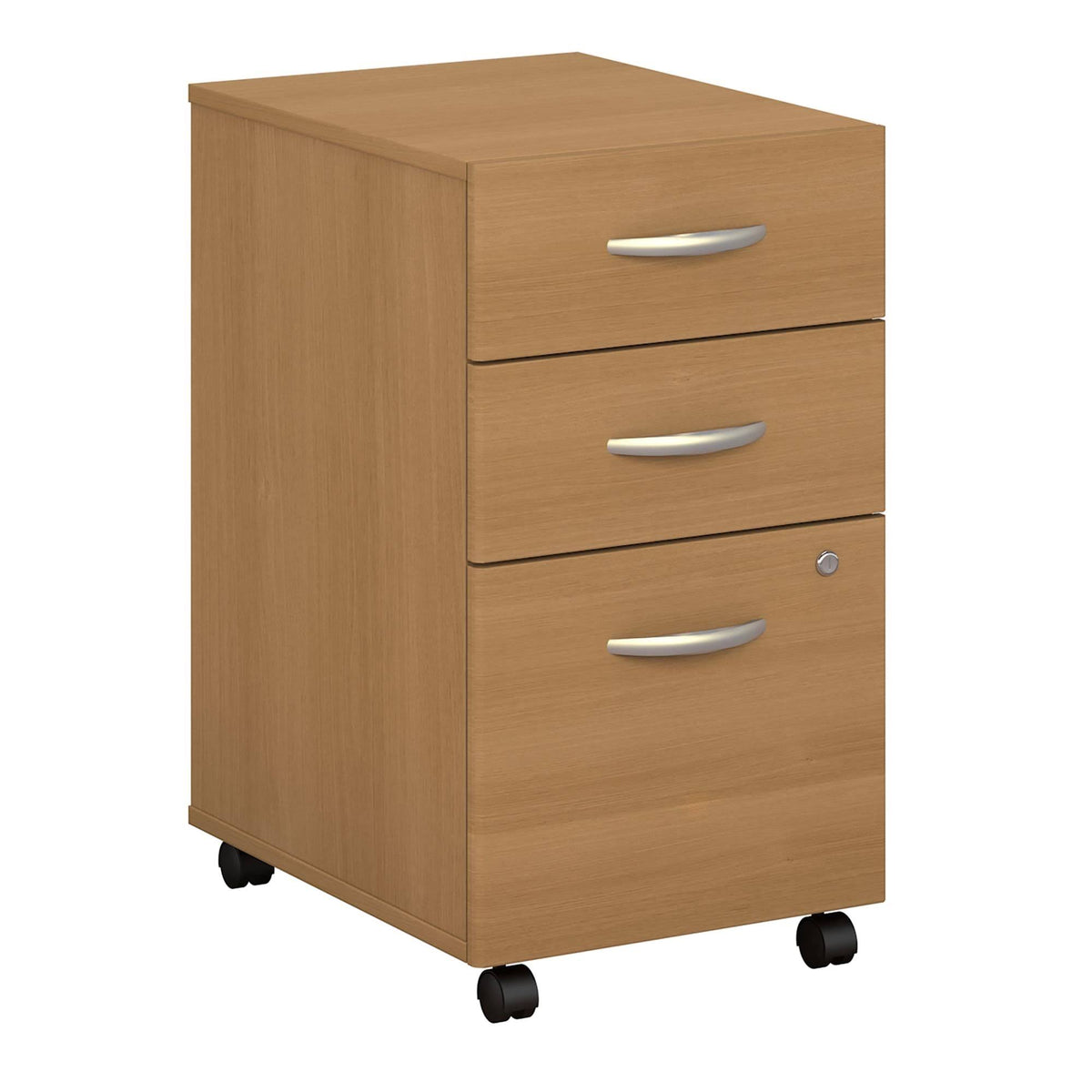 Light Oak 3 Drawer Mobile File Cabinet R396531