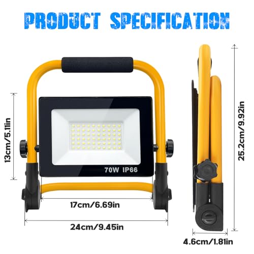 21,000 Lumen 2 Adjustable LED Work Light Heads Collapsible Tripod 6,500 Kelvin E668013