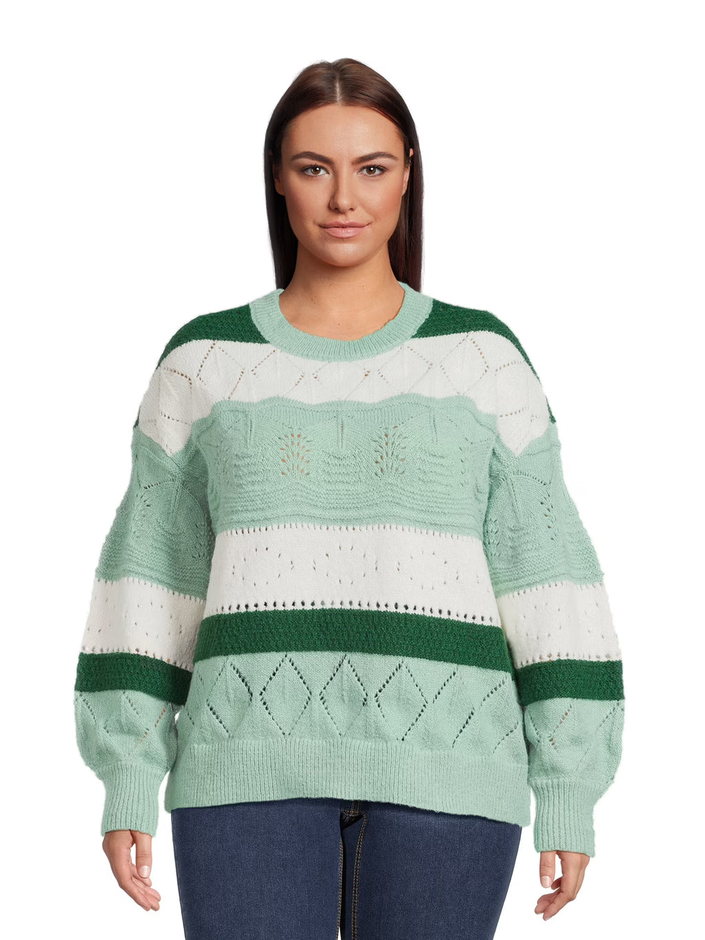 Lightweight Pointelle Pullover Sweater P9876