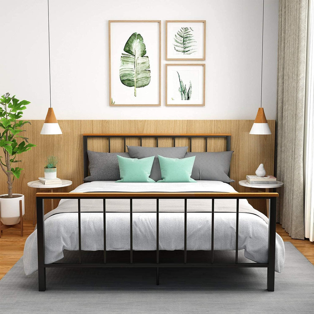 Metal Bed Frame with Headboard and Under Bed Storage W2969