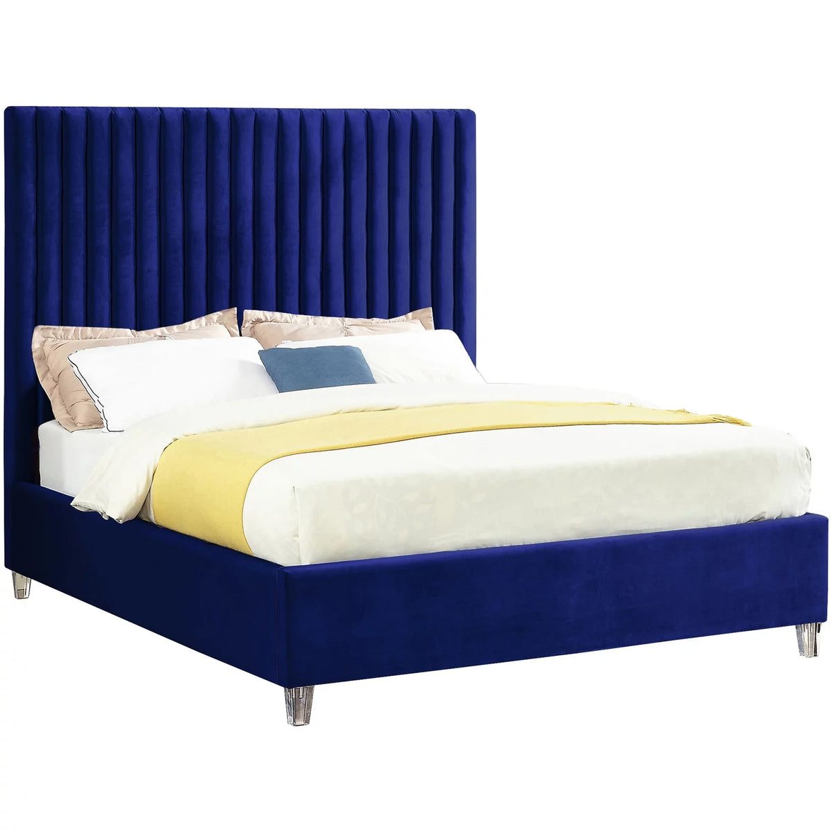 Navy Velvet King Bed C82172