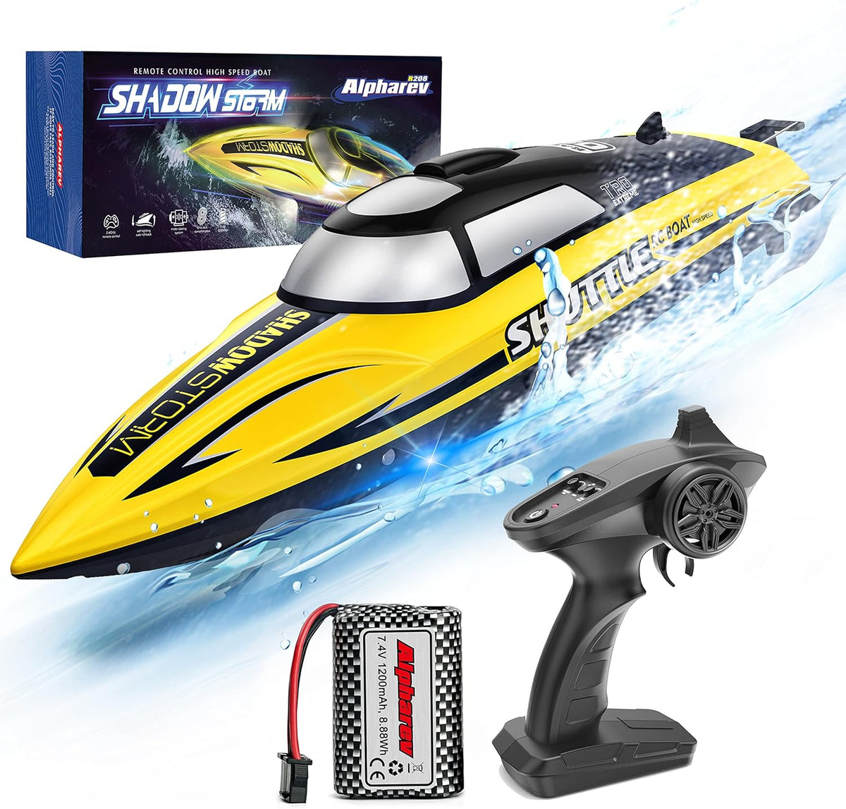 20+ MPH Remote Control Boat with Case T25824