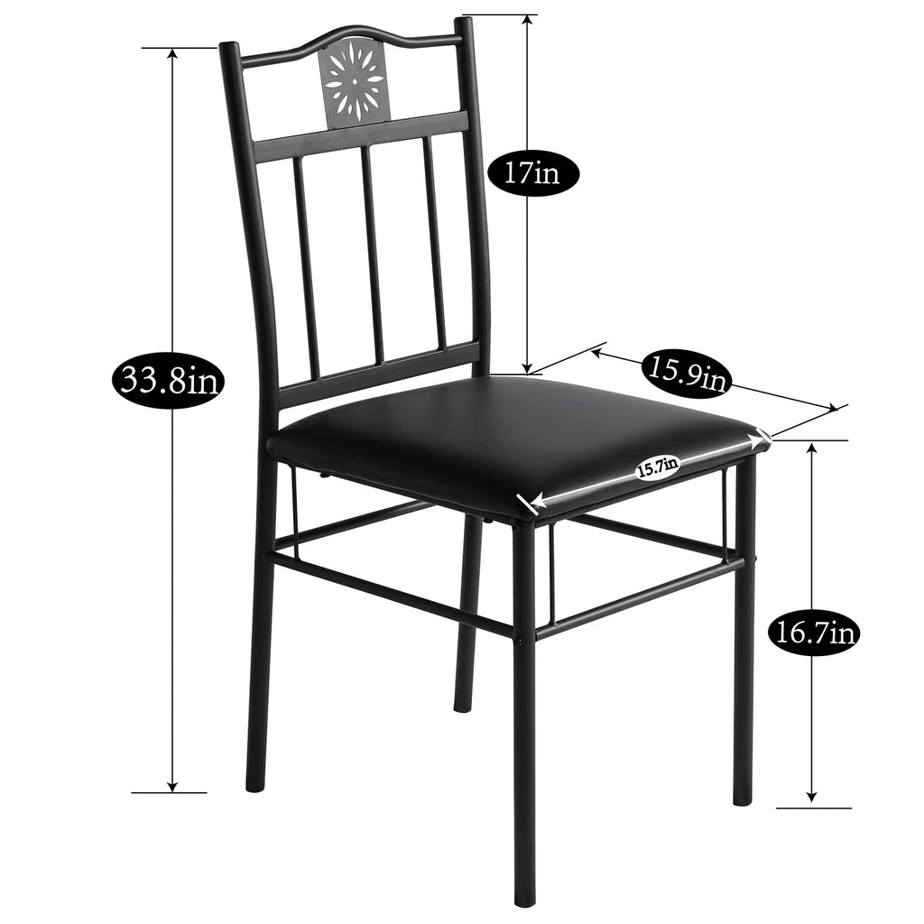 3-Piece Wooden Dining Table Set with 2 Pu Cushion Chairs O272462