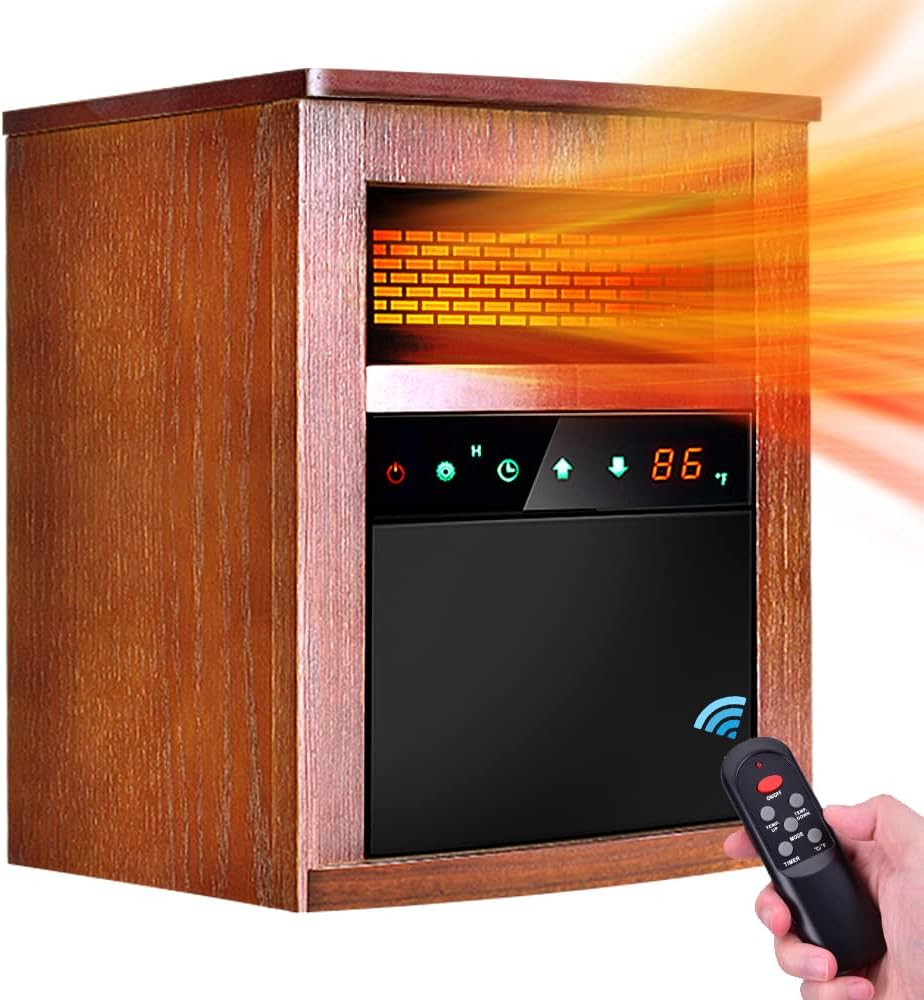 1500W Infrared Space Heater with Remote Control and 12 Hour Timer T4156