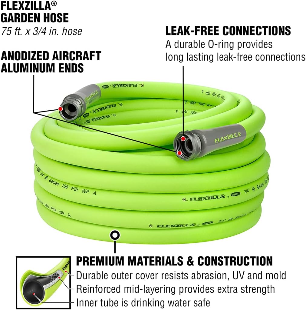 3/4 in. x 75 ft. Heavy Duty Lightweight Garden Hose, Pack of 2 S4389