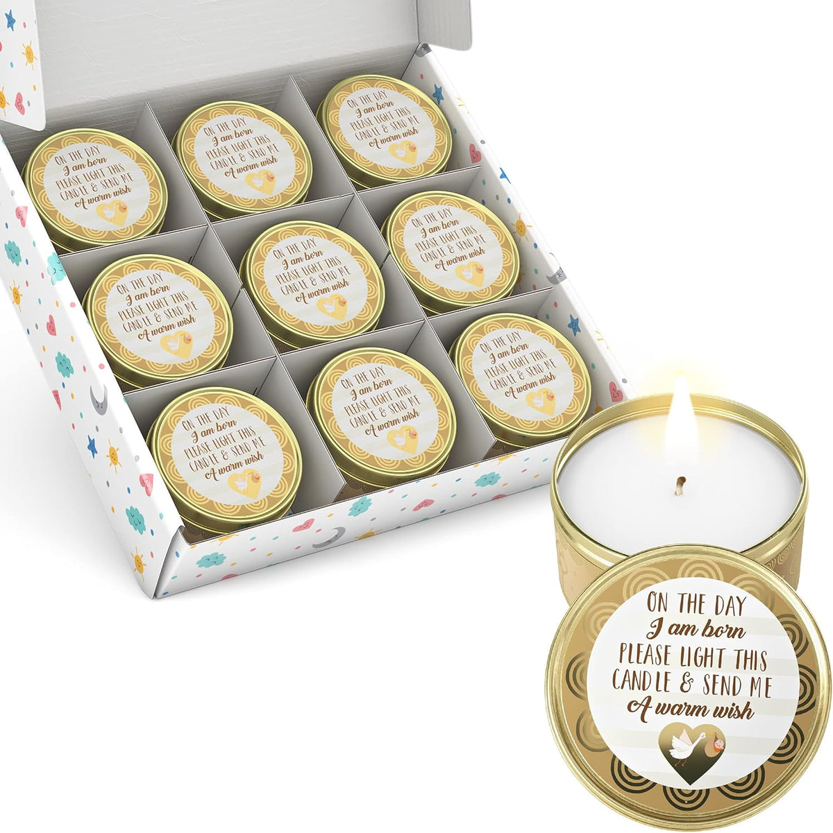9 Pack Blue Baby Shower Candles W136710
