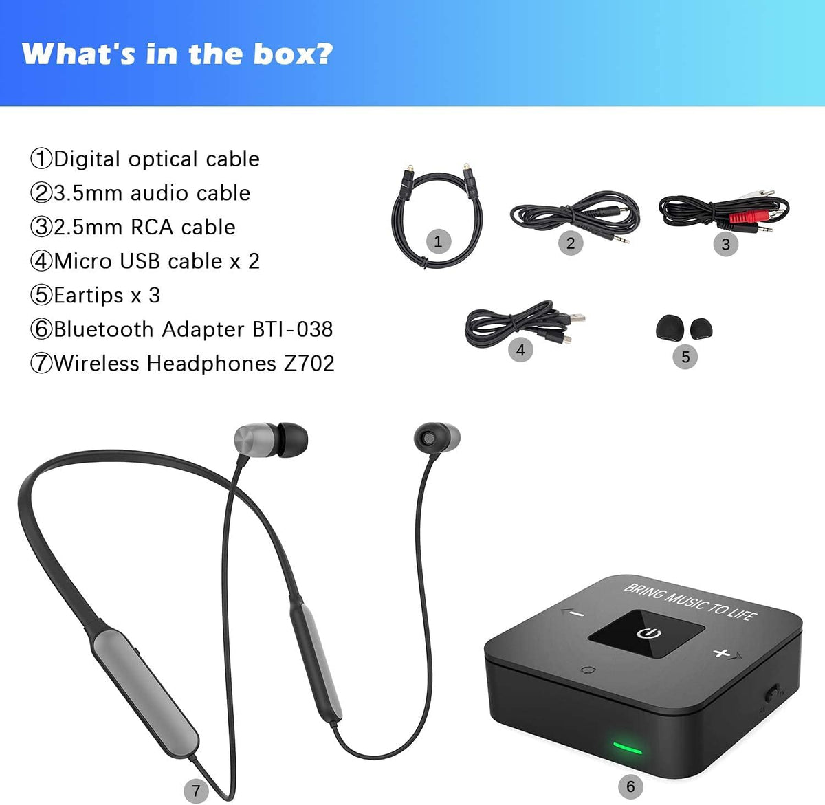 Wireless Headphones with Bluetooth Transmitter R451