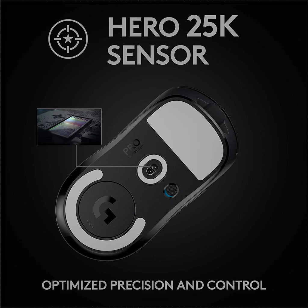 Wireless Gaming Mouse Ultra-Lightweight HERO 25K Sensor Black K731