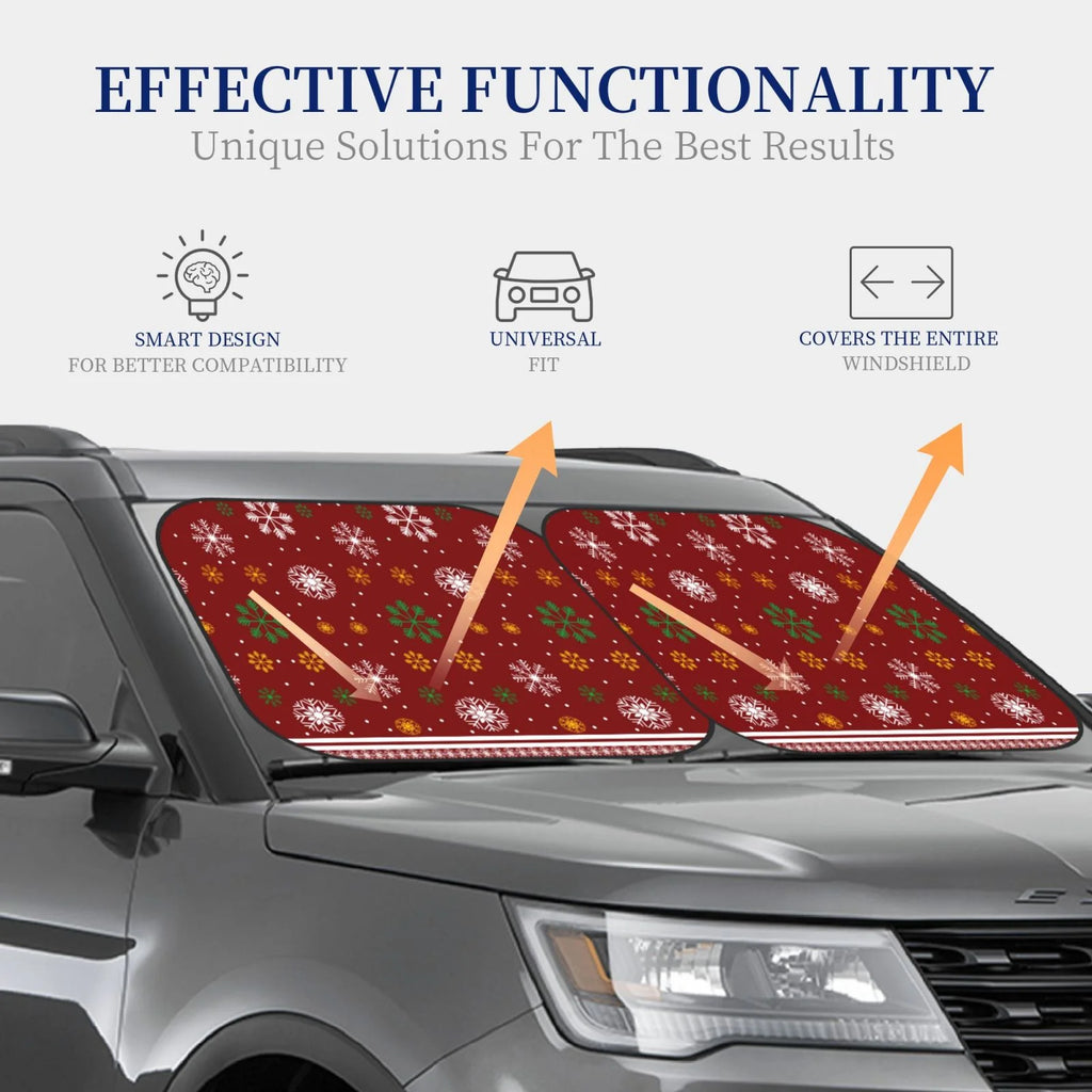 Merry Christmas 2 Pack Foldable Car Windshield Sun Shade N49512