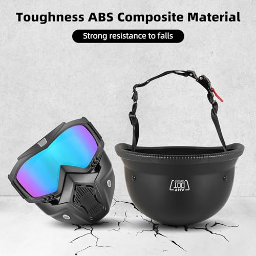Motorcycle Half Helmet with Face Shield, DOT Approved Retro Half Shell Helmet Z7599