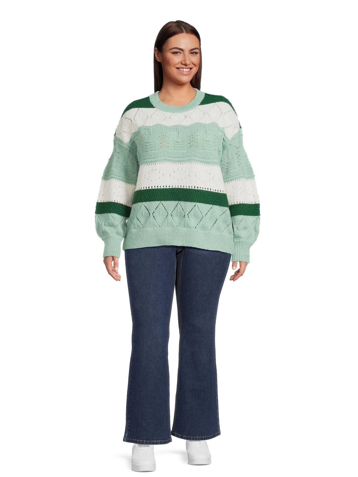 Lightweight Pointelle Pullover Sweater P9876