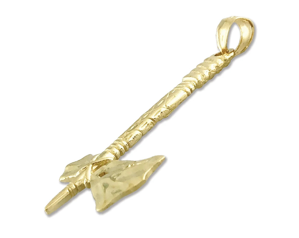 14K Gold 3D Tomahawk Pendant S294