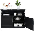 Ivory White Kitchen Sideboard Buffet Storage Cabinet with 2 Drawers S583567