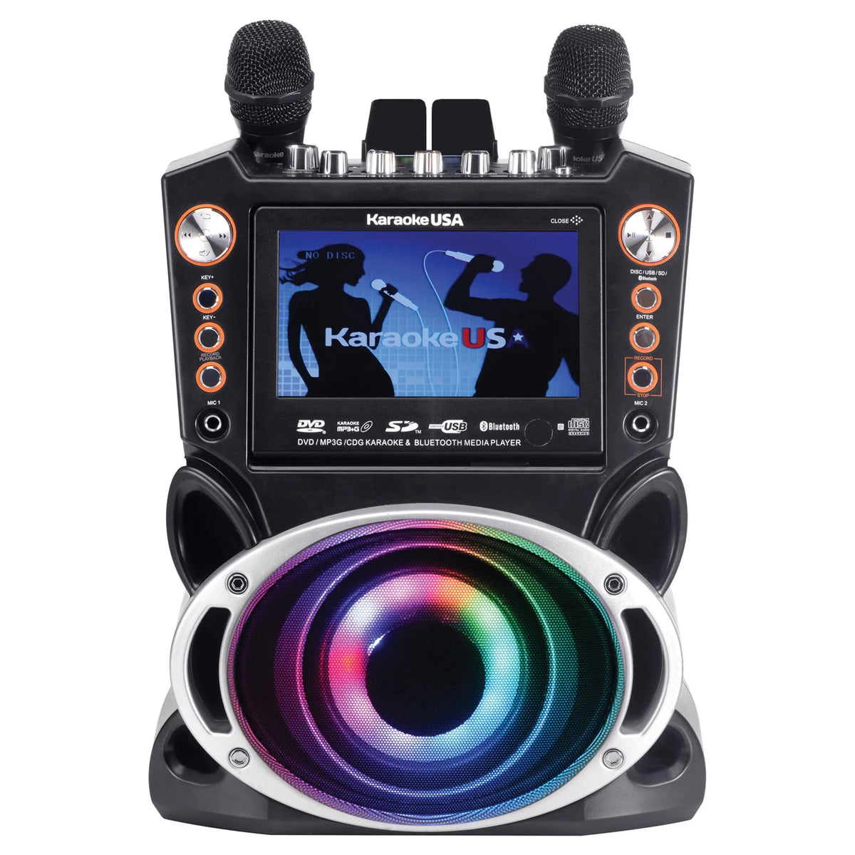 35-Watt Karaoke System with 7" TFT Digital Color Screen, 2 Microphones W319