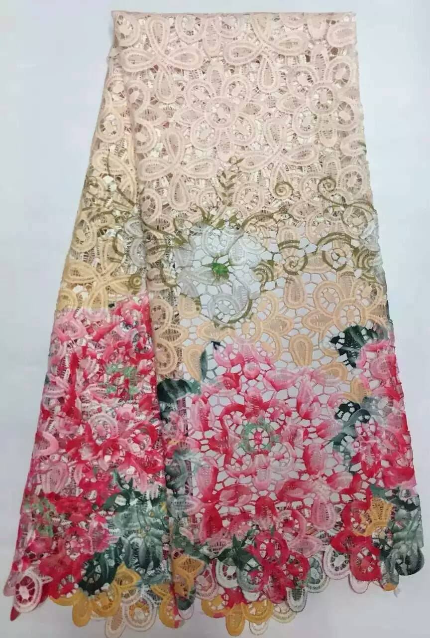 African Cord Lace Fabric Embroidery Mesh N285421