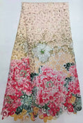 African Cord Lace Fabric Embroidery Mesh N285421