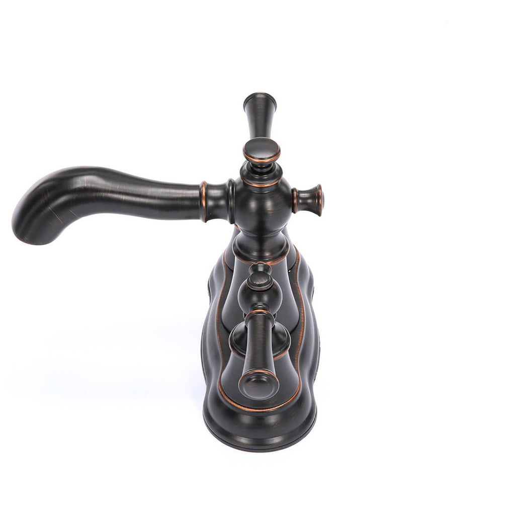 2-Handle Centerset Bathroom Faucet with Pop-Up Drain in Oil-Rubbed Bronze W4496