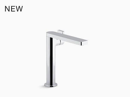 Tall Single Bathroom Sink Faucet with Lever Handle, Titanium F85508