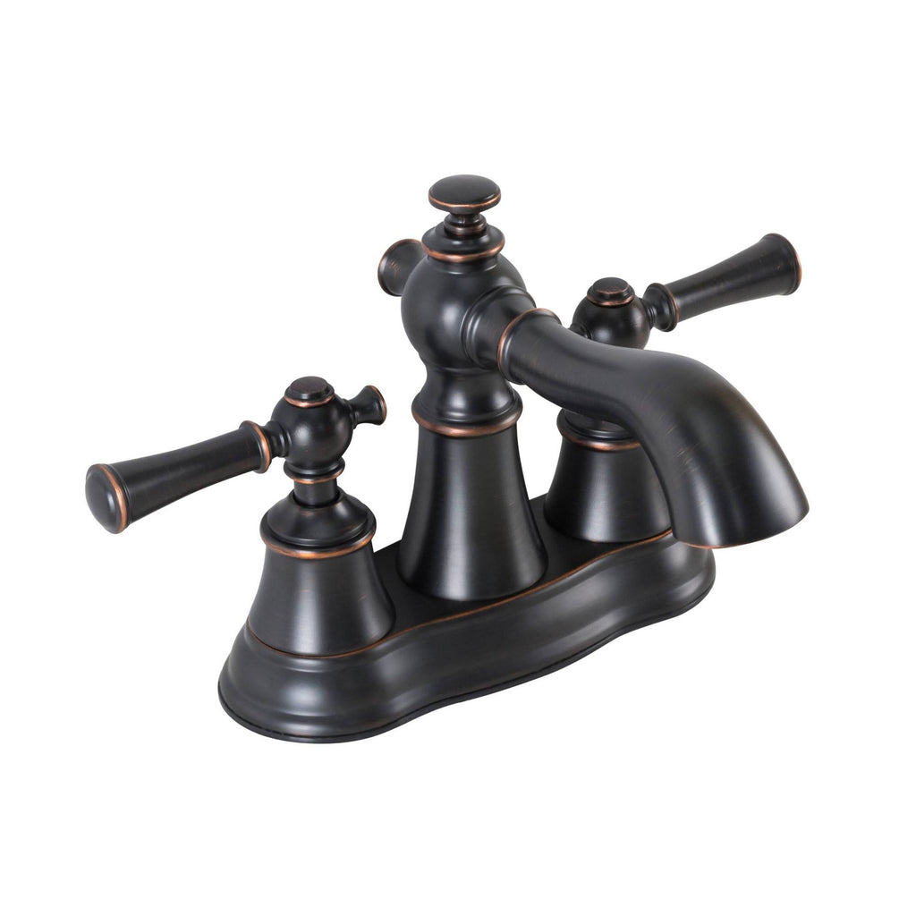 2-Handle Centerset Bathroom Faucet with Pop-Up Drain in Oil-Rubbed Bronze W4496