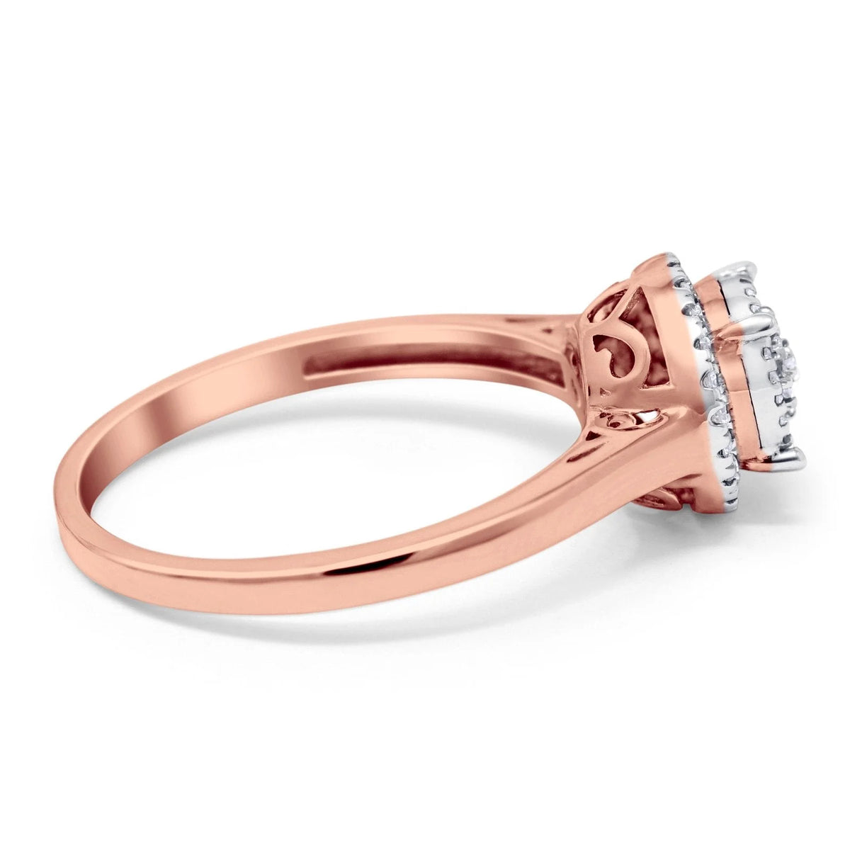14K Rose Gold Diamond Engagement Ring Size 5 X580718