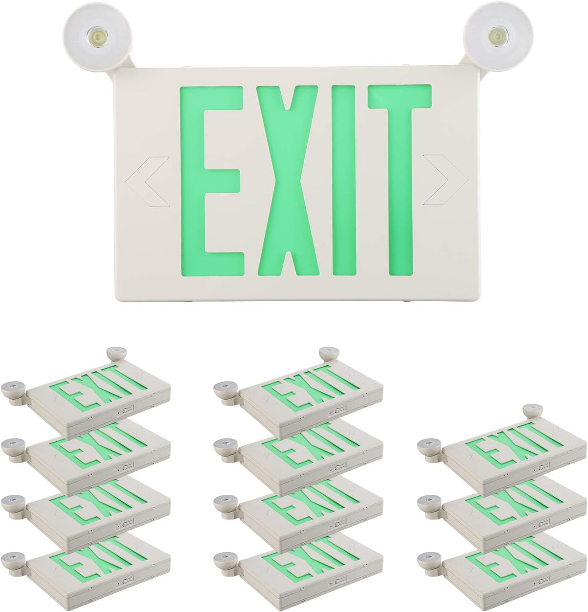 12 Pack LED Exit Sign with Emergency Lights, Double Face, Battery Backup K10246