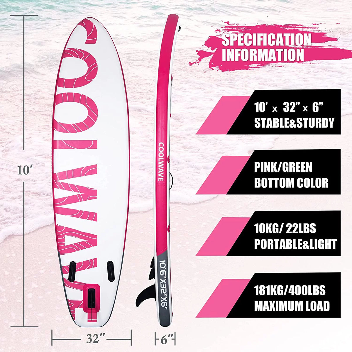 Pink Inflatable Paddle Board B951506