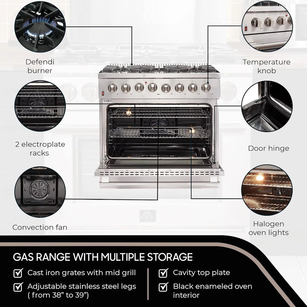 Gold 36" Freestanding Dual Fuel Range U129