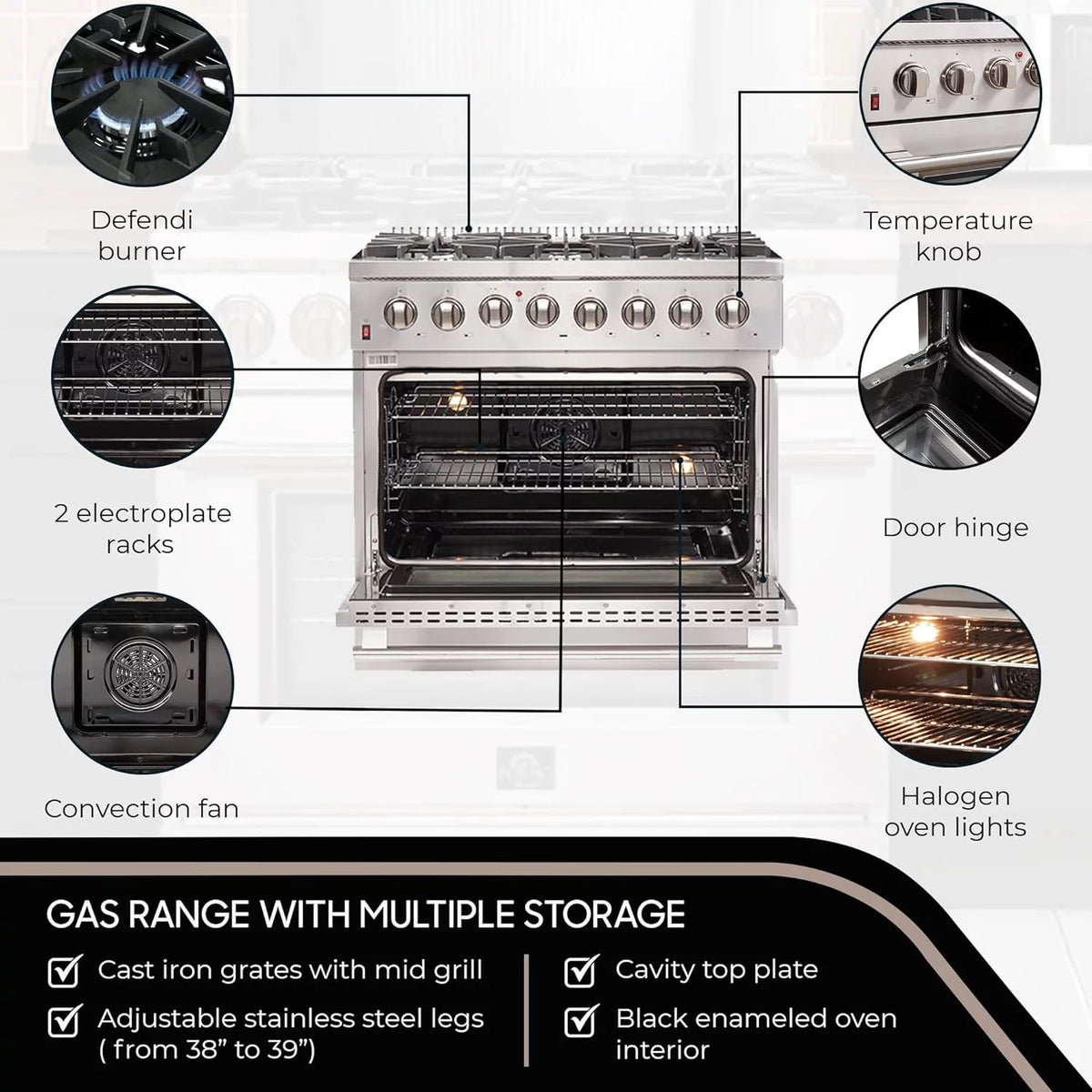 Gold 36" Freestanding Dual Fuel Range U129