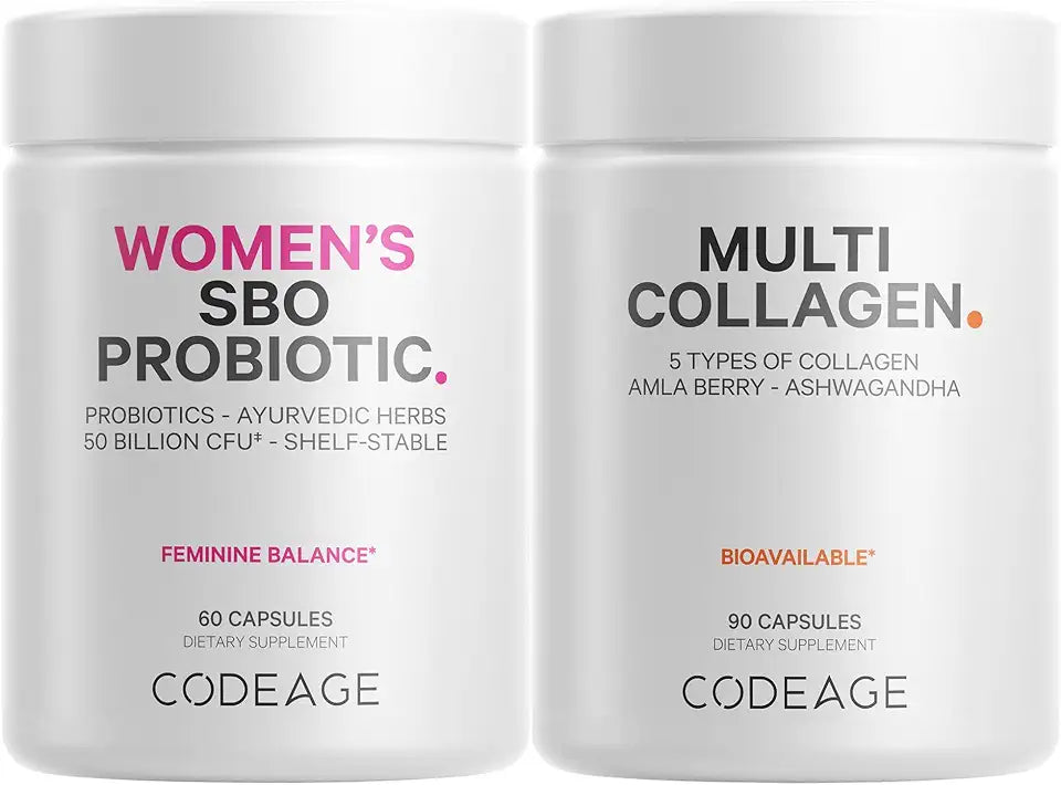 Multi Collagen Protein Capsules & Probiotics for Women, 90 Count, 60 Count G9554