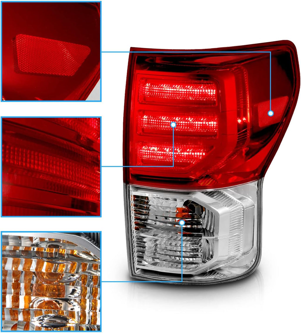 Clear Red LED Brake Tail Lights Bulb Included Set C53246