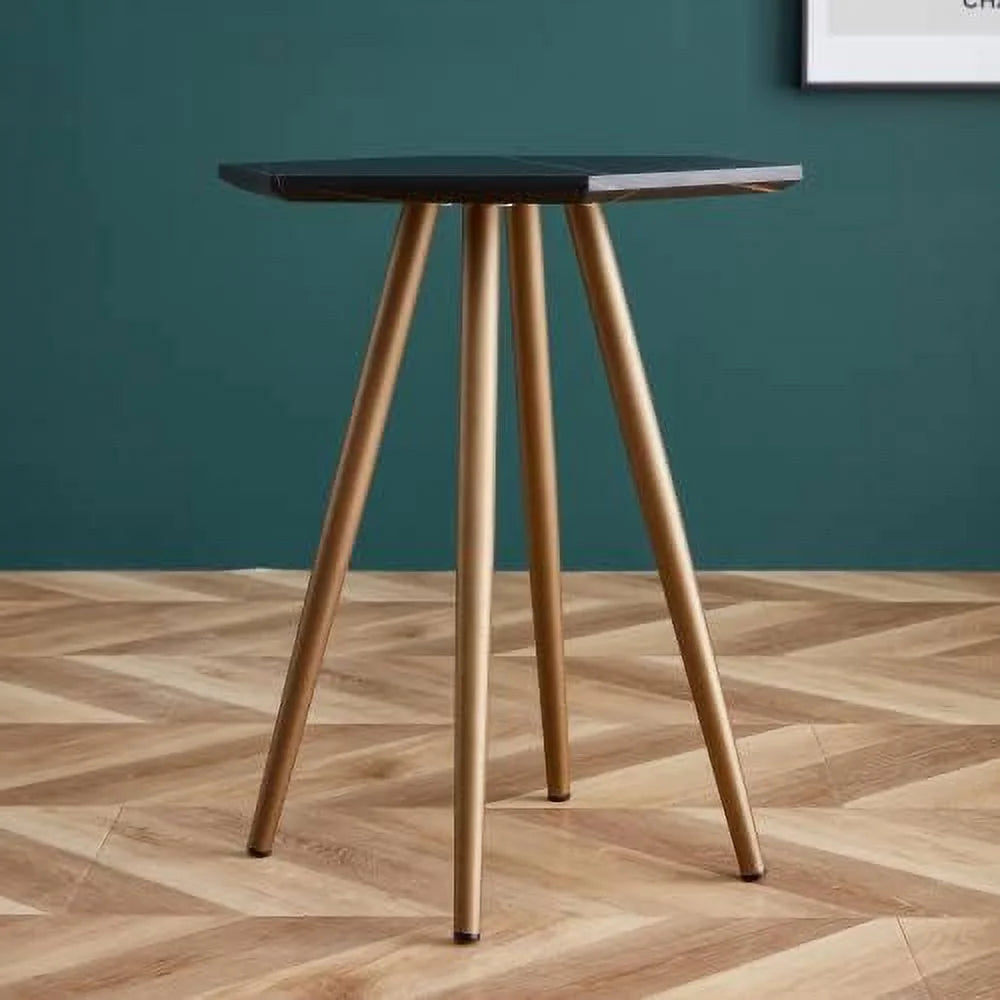 Faux Marble End & Side Table with Dark Metal Legs G21838