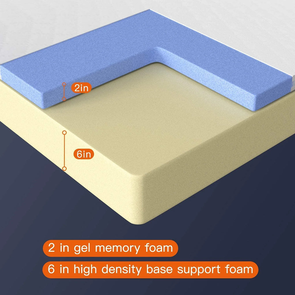 8 inch Twin Size Memory Foam Gel Mattress Y572