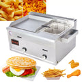 Commercial Gas Griddle Flat Top Grill Deep Fryer Combo L827