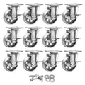 12 Gray Metal Swivel Plate Caster Wheels with Brake N697