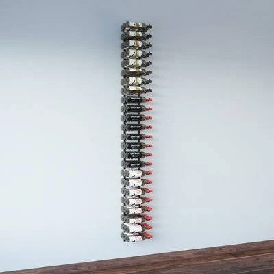 Satin Black 72 Bottle Wall Mounted Wine Bottle Rack T40687