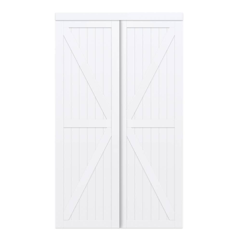 White MDF Wood Sliding Closet Door R107970