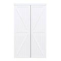 White MDF Wood Sliding Closet Door R107970